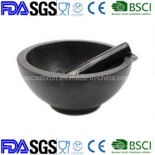 Customized Nonstick Preseasoned Cast Iron Mortar and Pestle Dia: 13cm